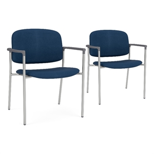 Lesro Vancouver Wide Upholstered Reception Guest Chair in Blue (Set of 2)
