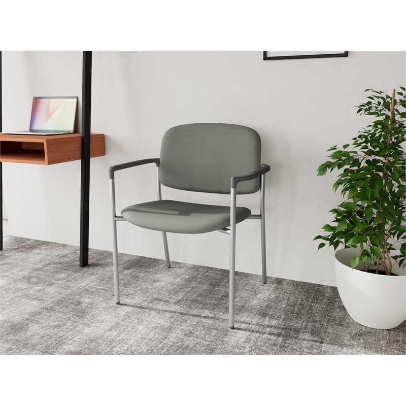 Lesro Vancouver Wide Upholstered Reception Guest Chair in Gray (Set of 2)