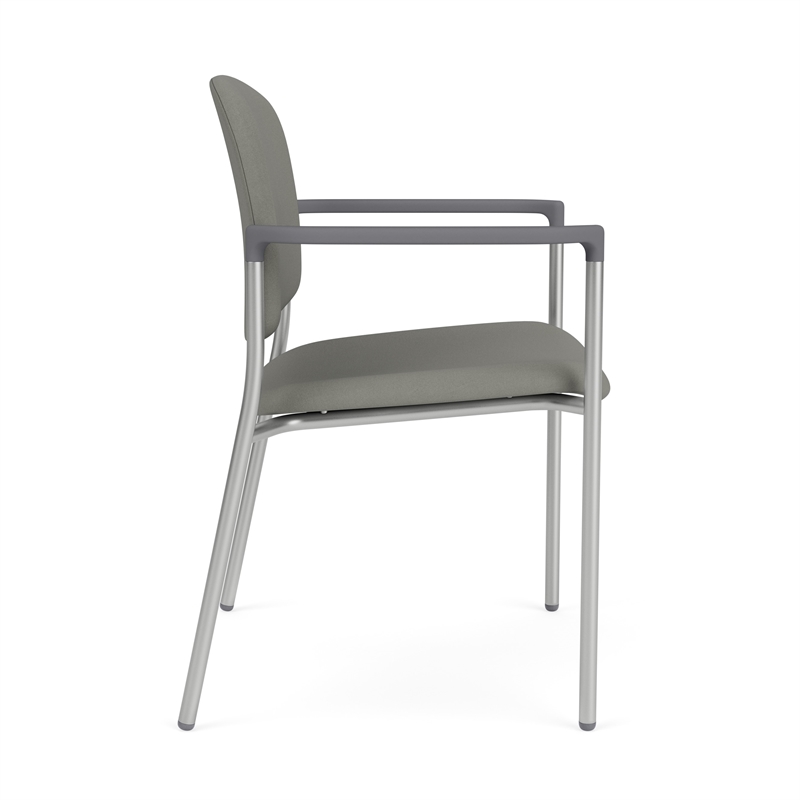 Lesro Vancouver Wide Upholstered Reception Guest Chair in Gray (Set of 2)