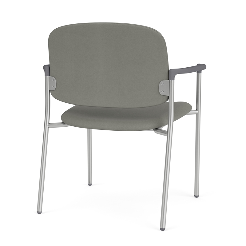 Lesro Vancouver Wide Upholstered Reception Guest Chair in Gray (Set of 2)