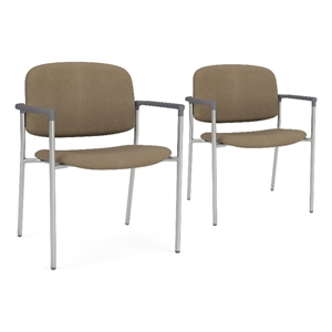 Lesro Vancouver Wide Upholstered Reception Guest Chair in Brown (Set of 2)