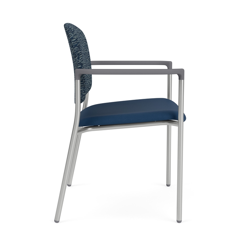 Lesro Vancouver Wide Upholstered Reception Guest Chair in Blue (Set of 2)