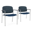 Lesro Vancouver Wide Upholstered Reception Guest Chair in Blue (Set of 2)
