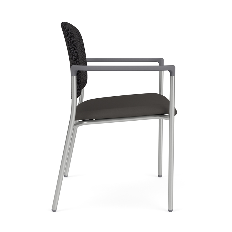 Lesro Vancouver Wide Upholstered Reception Guest Chair in Gray (Set of 2)
