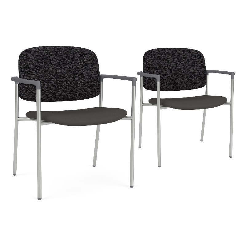 Lesro Vancouver Wide Upholstered Reception Guest Chair in Gray (Set of 2)