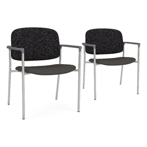Lesro Vancouver Wide Upholstered Reception Guest Chair in Gray (Set of 2)