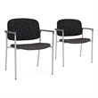Lesro Vancouver Wide Upholstered Reception Guest Chair in Gray (Set of 2)