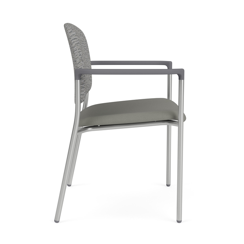 Lesro Vancouver Wide Upholstered Reception Guest Chair in Gray (Set of 2)