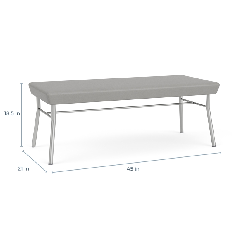 Lesro Vancouver Upholstered Reception 2 Seat Bench in Brown