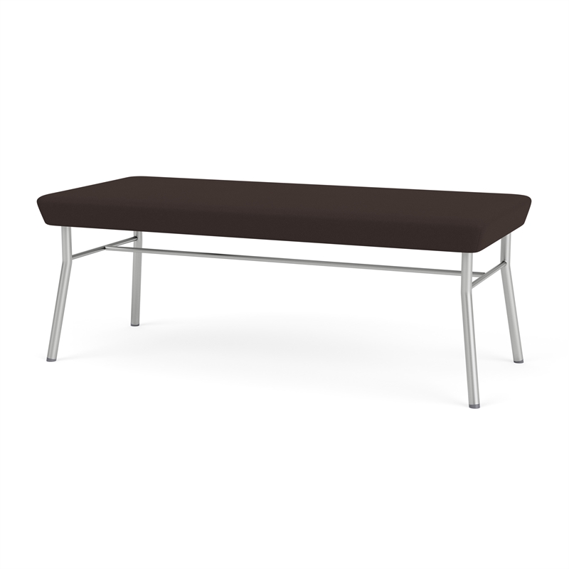 Lesro Vancouver Upholstered Reception 2 Seat Bench in Brown