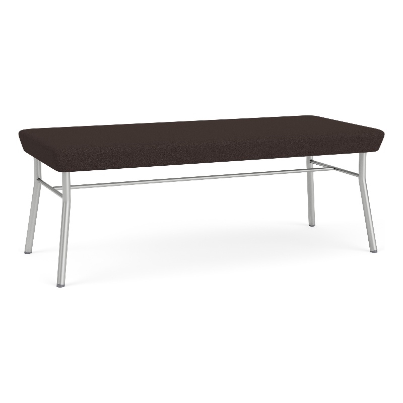 Lesro Vancouver Upholstered Reception 2 Seat Bench in Brown