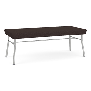 Lesro Vancouver Upholstered Reception 2 Seat Bench in Brown