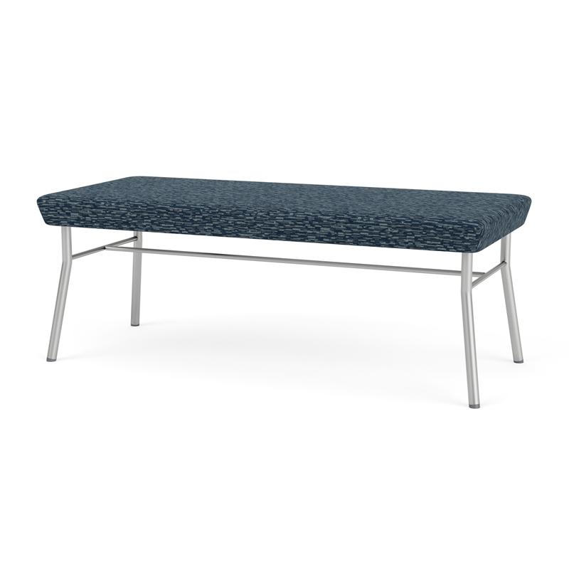 Lesro Vancouver Upholstered Reception 2 Seat Bench in Blue