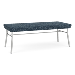 Lesro Vancouver Upholstered Reception 2 Seat Bench in Blue