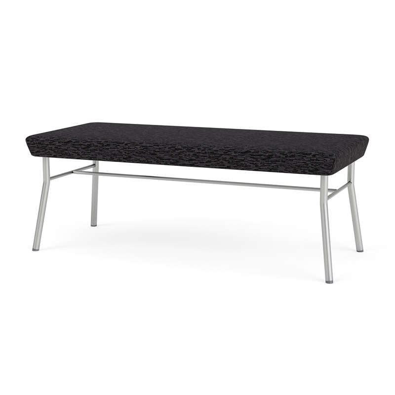 Lesro Vancouver Upholstered Reception 2 Seat Bench in Black