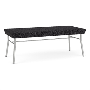 Lesro Vancouver Upholstered Reception 2 Seat Bench in Black