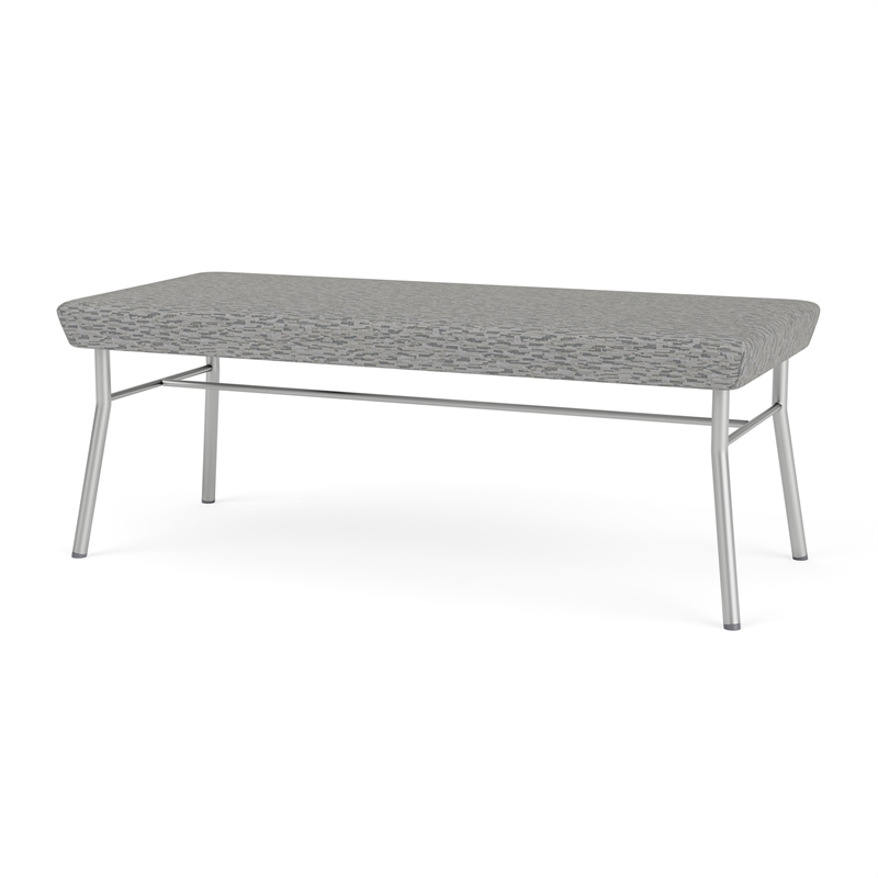 Lesro Vancouver Upholstered Reception 2 Seat Bench in Gray