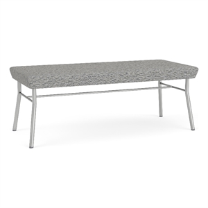 Lesro Vancouver Upholstered Reception 2 Seat Bench in Gray