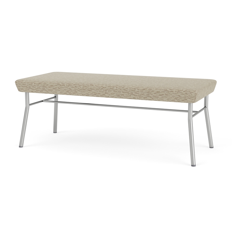 Lesro Vancouver Upholstered Reception 2 Seat Bench in Beige