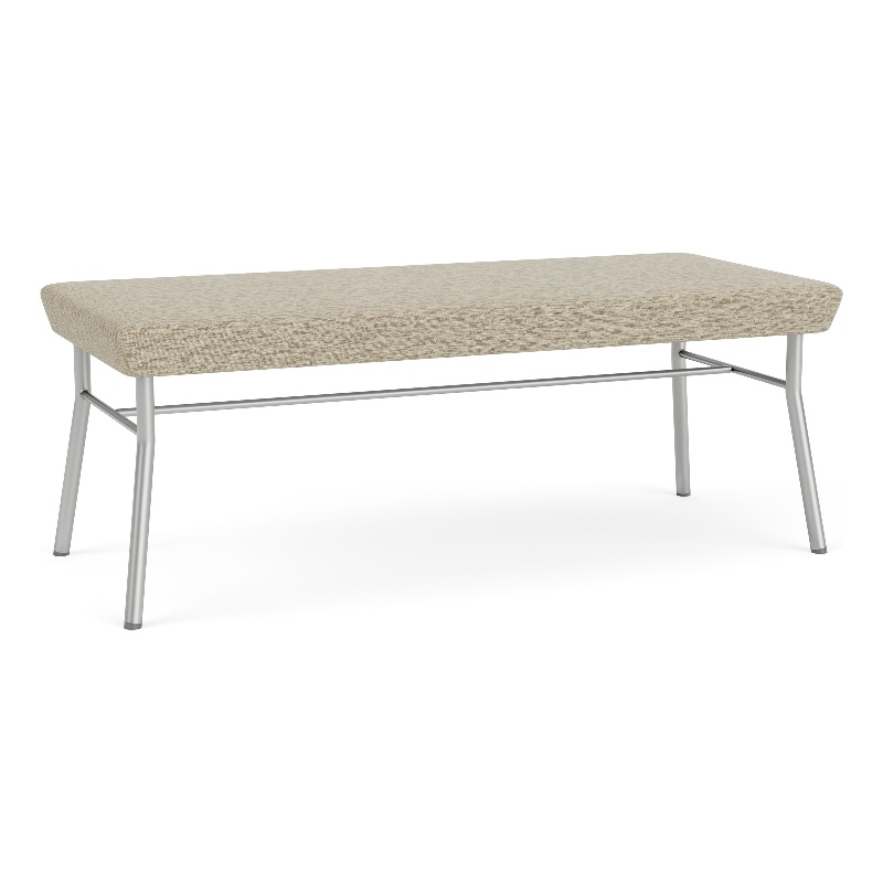 Lesro Vancouver Upholstered Reception 2 Seat Bench in Beige