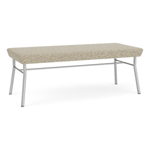 Lesro Vancouver Upholstered Reception 2 Seat Bench in Beige