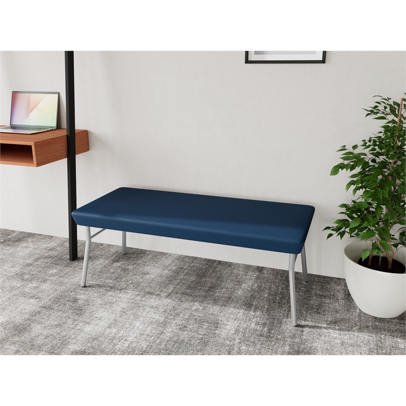 Lesro Vancouver Upholstered Reception 2 Seat Bench in Blue