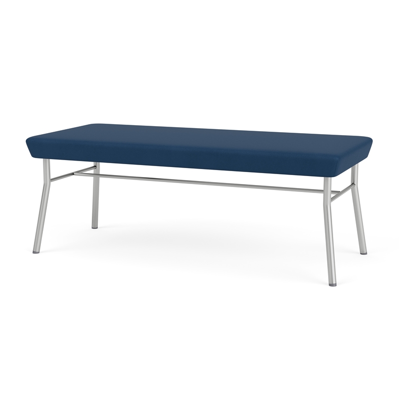 Lesro Vancouver Upholstered Reception 2 Seat Bench in Blue