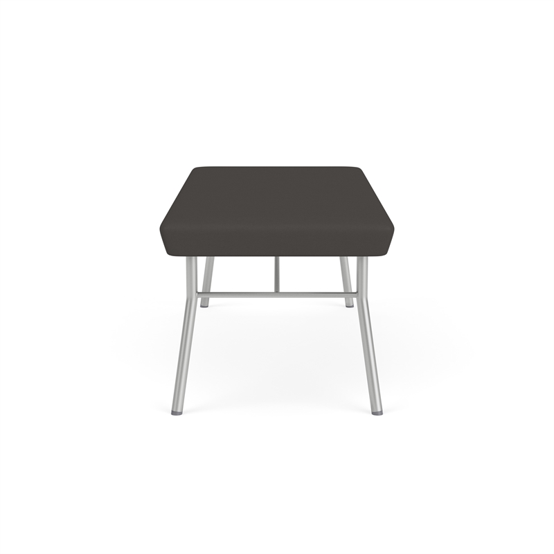 Lesro Vancouver Upholstered Reception 2 Seat Bench in Dark Gray