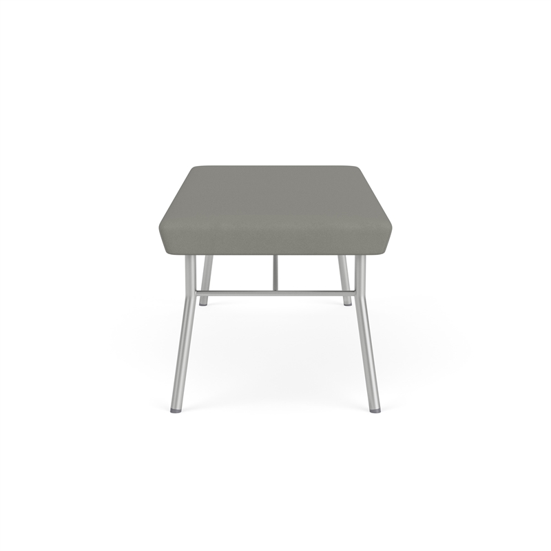 Lesro Vancouver Upholstered Reception 2 Seat Bench in Gray