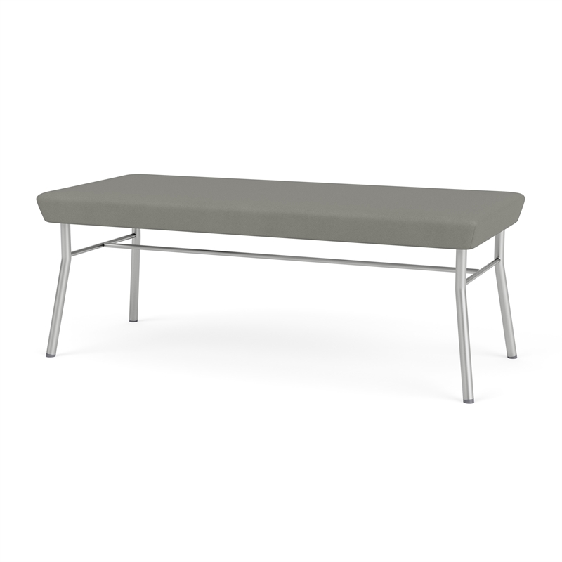 Lesro Vancouver Upholstered Reception 2 Seat Bench in Gray