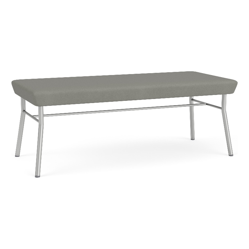 Lesro Vancouver Upholstered Reception 2 Seat Bench in Gray