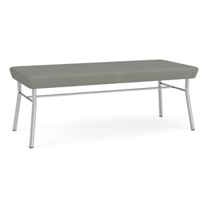 Lesro Vancouver Upholstered Reception 2 Seat Bench in Gray