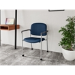 Lesro Vancouver Upholstered Reception Chair with Casters in Blue (Set of 2)