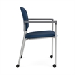 Lesro Vancouver Upholstered Reception Chair with Casters in Blue (Set of 2)