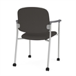 Lesro Vancouver Upholstered Reception Chair with Caster in Gray (Set of 2)
