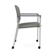 Lesro Vancouver Upholstered Reception Chair with Casters in Gray (Set of 2)