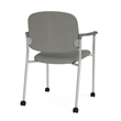 Lesro Vancouver Upholstered Reception Chair with Casters in Gray (Set of 2)