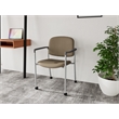 Lesro Vancouver Upholstered Reception Chair with Caster in Brown (Set of 2)