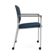 Lesro Vancouver Upholstered Reception Chair with Casters in Blue (Set of 2)
