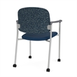 Lesro Vancouver Upholstered Reception Chair with Casters in Blue (Set of 2)