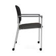 Lesro Vancouver Upholstered Reception Chair with Caster in Gray (Set of 2)