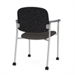 Lesro Vancouver Upholstered Reception Chair with Caster in Gray (Set of 2)