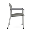Lesro Vancouver Upholstered Reception Chair with Casters in Gray (Set of 2)