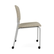 Lesro Vancouver Armless Reception Chair with Casters in Beige (Set of 2)