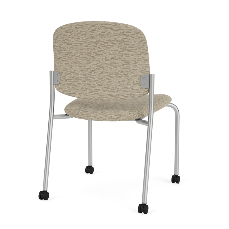 Lesro Vancouver Armless Reception Chair with Casters in Beige (Set of 2)