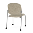 Lesro Vancouver Armless Reception Chair with Casters in Beige (Set of 2)
