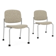 Lesro Vancouver Armless Reception Chair with Casters in Beige (Set of 2)