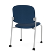 Lesro Vancouver Armless Reception Chair with Casters in Blue (Set of 2)