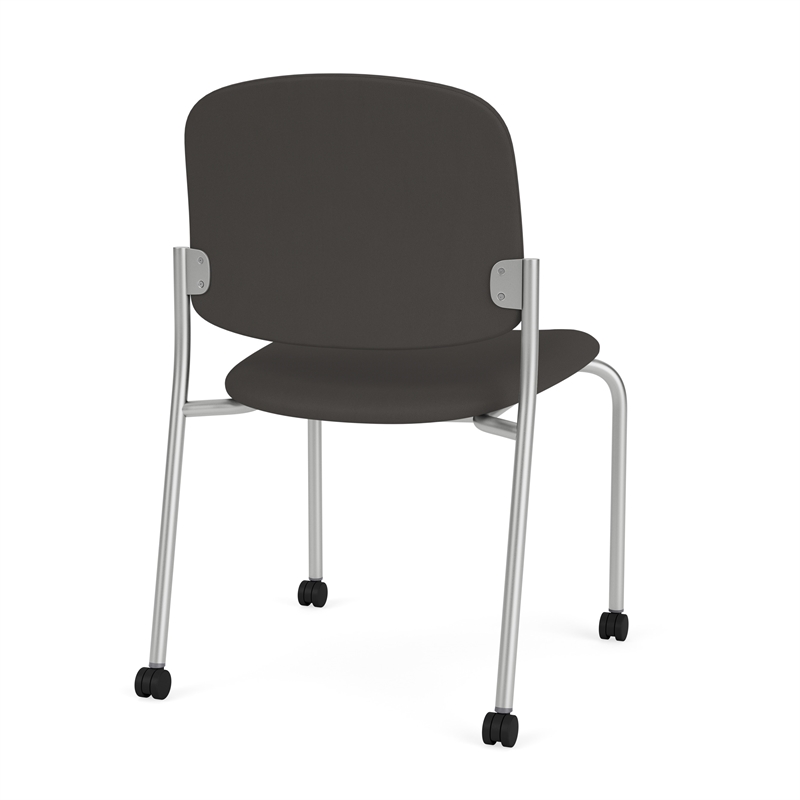 Lesro Vancouver Armless Reception Chair with Caster in Dark Gray (Set of 2)