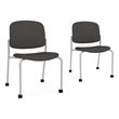 Lesro Vancouver Armless Reception Chair with Caster in Dark Gray (Set of 2)